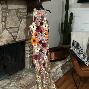 Maraya Floral Applique Maxi Dress -Brand New